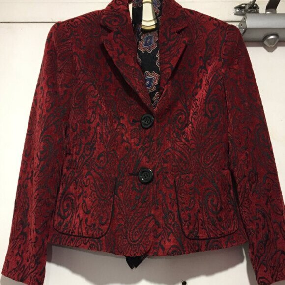 GILANI PATTERN VELVET BLAZERS SIZE 8 - Picture 9 of 11